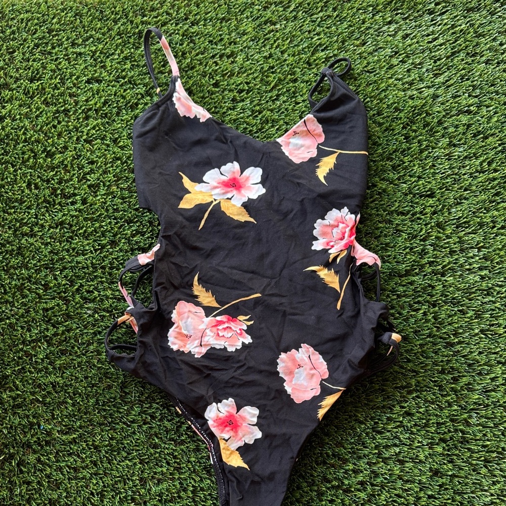 Billabong Black Floral One Piece
